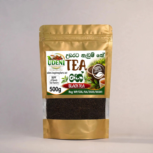 Udeni Dust No.1 with BOPF Black Tea 500g - උඩරට නැවුම් තේ | 100% Organic Kandy