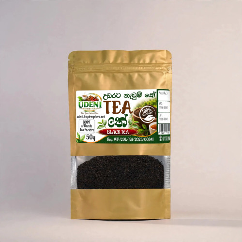 Udeni Dust No.1 with BOPF Black Tea 50g - උඩරට නැවුම් තේ | 100% Organic Kandy